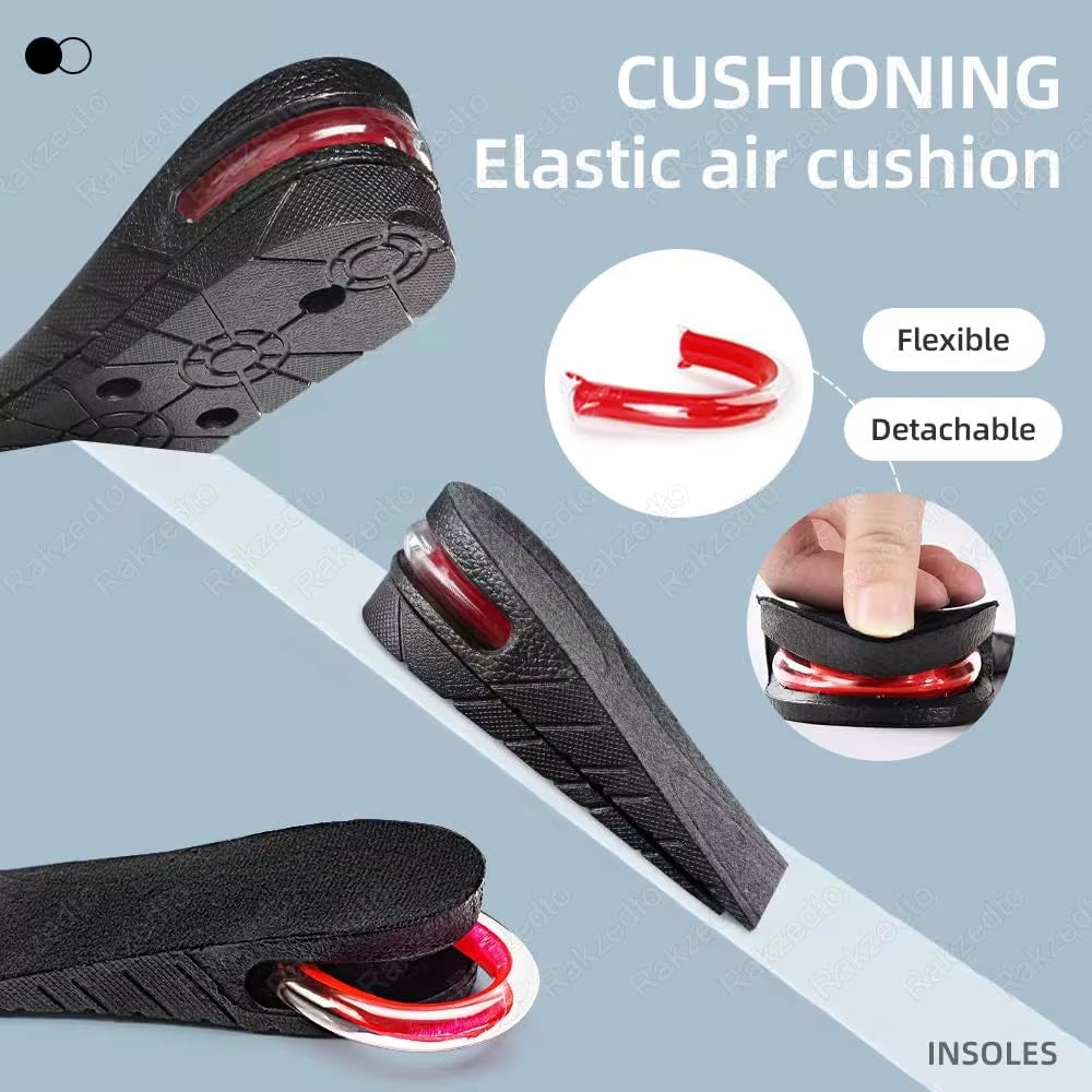 Height Increase Insoles for Men Women Heel Shoe Lift Insert Air Cushion Heightening Insoles Adjustable Shock Absorbing Foot Pad